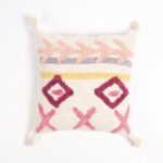 Hand Tufted Cotton Geometric Tasseled Cushion Cover