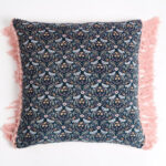 Printed Velvet Maximal Tasseled Cushion Cover