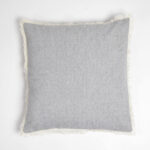 Solid Fringed Chambray Weave Cushion Cover(2)