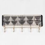 Monochrome Macrame & Gold-Toned Wall-Mount Hook