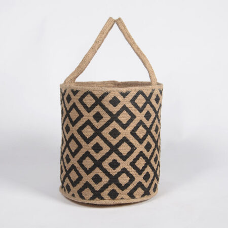 Handloom Jute Diamond patterned Basket