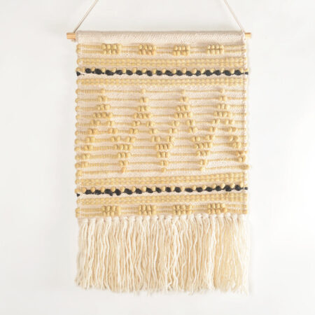 Handwoven Wool & Cotton lemon Chevron Wall Hanging