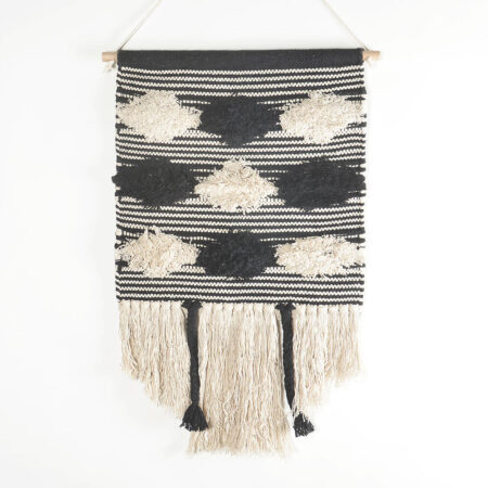 Handwoven Cotton Alternate Monochrome Wall Hanging