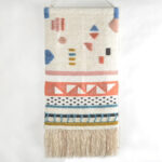 Handwoven & Tufted Abstract Geometric Fringed Wall Hanging