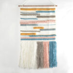 Handwoven & Tufted Broken Lines Fringed Wall Hanging