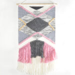 Handwoven & Tufted Geometric Fringed Wall Hanging