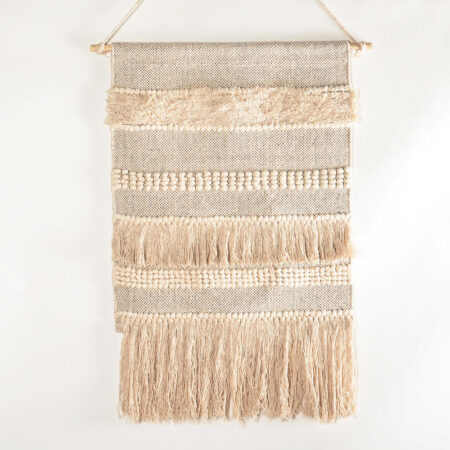 Handwoven Cotton Neutral Bayadere Wall Hanging