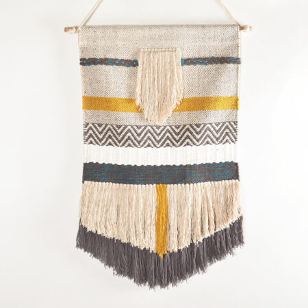 Handwoven Cotton Multicolor Bayadere Wall Hanging