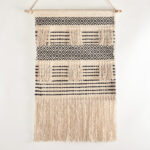 Handwoven Cotton Geometric Fringed Wall Hanging