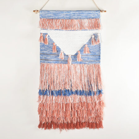 Handwoven Cotton Mediterranean Fringed Wall Hanging