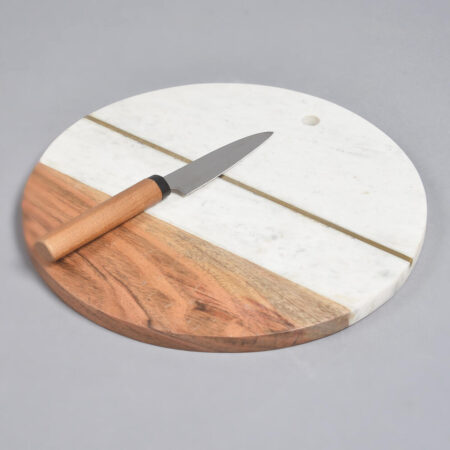 Colorblock Acacia Wood & Marble Chopping Board