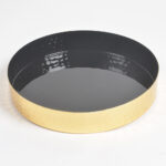 Enameled Metallic Noir Round Tray