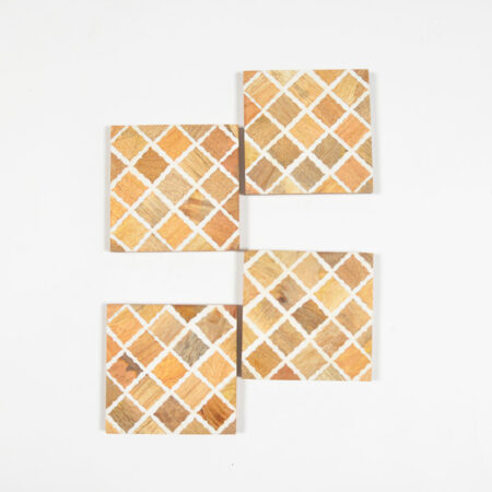 Diamond Mdf & Resin Coasters (set of 4)