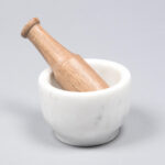Handmade Marble & Wood Mortar Pestle Set