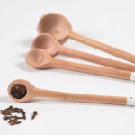 Hand Carved Neem Wood White Measuring Spoons (set of 4)