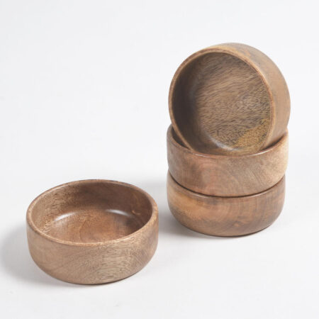 Turned Classic Acacia Wood Bowls (set of 4)