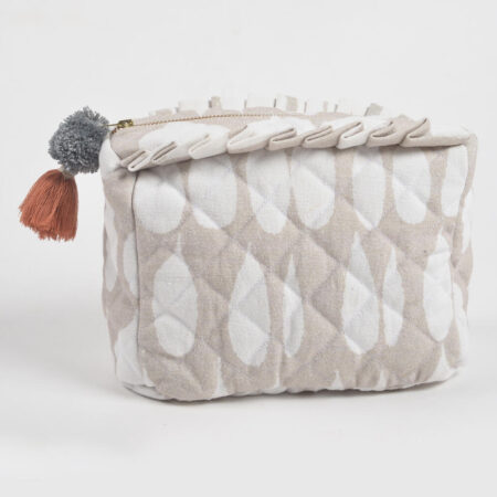 Quilted Drops Tasseled Travel Pouch