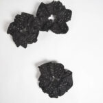 Luster Striped Noir Scrunchie hair ties (set of 3)