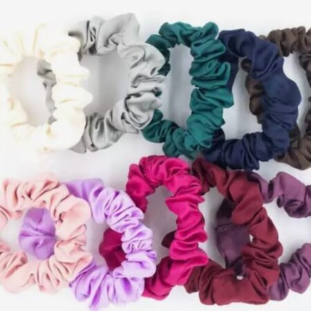 Satin hair scrunchies. Pack of 3